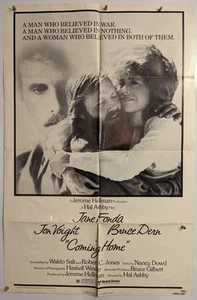 Vietnam War COMING HOME Original Movie Poster Jane Fonda Jon Voight Bruce Dern - Afbeelding 1 van 1