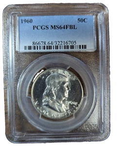 1960 Franklin Half Dollar 50c PCGS MS64 FBL - Picture 1 of 3