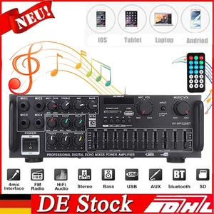 2000W Bluetooth Verstärker Vollverstärker HiFi Stereo Amplifier Digital FM Neu - Bild 1 von 13