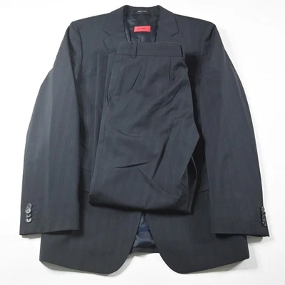 Hugo Boss 38R 32x30 Black Striped Wool Awe/Hull Mens Jacket Pants Suit - Image 1 of 4