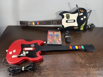 Guitar Hero Wired Guitars + Guitar Hero Game Bundle PlayStation 2 (PS2) - TESTED - Image 1 of 4