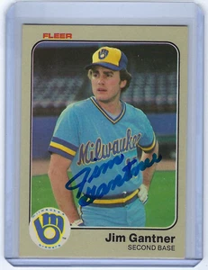 Tarjeta firmada por Jim Gantner de los Cerveceros 1983 Fleer #34 autografiada Milwaukee - Imagen 1 de 1