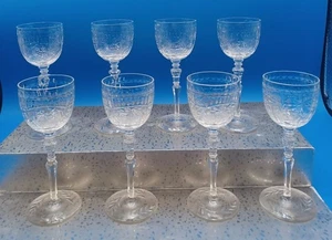 Vintage Libbey Rock Sharpe Shasta Cordial Liquor Glasses Jeweled Stem Set 4 or 8 - Picture 1 of 18