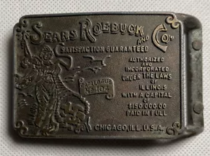 Vintage Sears Roebuck and Co. Metal Belt Buckle Chicago Ill. USA . - Picture 1 of 4