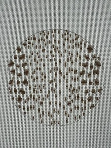 Kate Woodward braune französische Punkte 18 m Nadelspitze Leinwand rund - Bild 1 von 3