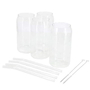 Gibson Home Zadie 10 Stück Glas Becher & Strohhalm Set in Klar - Bild 1 von 1