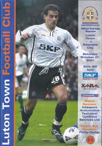 2001/02 LUTON TOWN V SWANSEA CITY 27-10-2001 DIVISIONE 3 - Foto 1 di 1