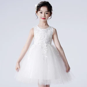 Girls Summer Fashion Elegant Mesh Tutu Skirt Show Dress Sleeveless Dress - Picture 1 of 12
