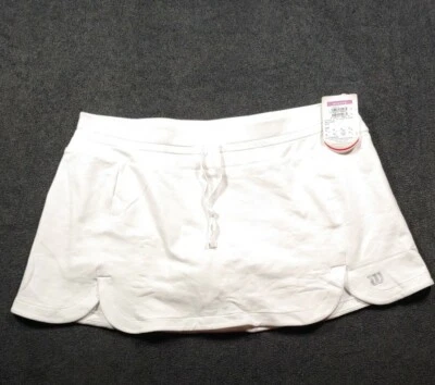 Wilson Women's Athletic Tennis Skirt, White Sz XL Built In Shorts Drawstring - Image 1 of 4