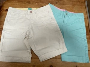 JOULES Bernice Chino Style Longer Length Shorts Sz 8 Cream Blue £44.95 FreeUKP&P - Picture 1 of 6