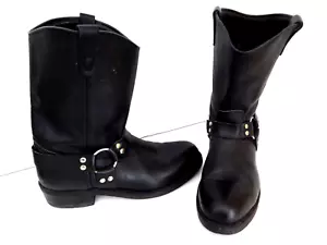 DOUBLE H Ranchwell Harness boots men's 13 Black leather Round toe #2591 XLNT! - Picture 1 of 10