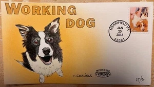 US Geerlings Working Dogs Hand Painted FDC Border Collie 2012 - Picture 1 of 1