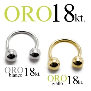 Piercing body VALENTINO SEPTUM TRAGO orecchio capezzolo ORO 18kt.yellow GOLD 18k - Foto 1 di 10