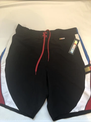 New Rare NASCAR Phantom Boardshort Swim Trunk Size Large Black/red/white/blue Cover