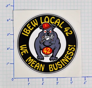 Vintage IBEW Lineman's Local 42 Hartford CT 4.375" Round Decal - Picture 1 of 1