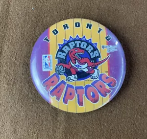 NBA Official Vintage 90’s Toronto Raptors Button Old Logo Slam Dunk - Picture 1 of 3