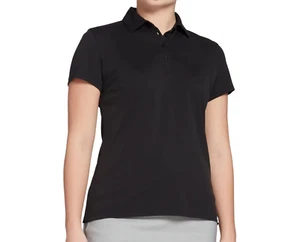 Lady Hagen Women's Pique Short Sleeve Golf Polo, Black, M - Picture 1 of 4
