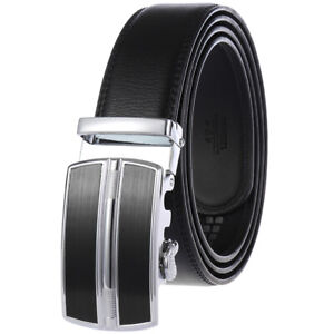 Hot Sale Men's Automatic Buckle Belt Real Leather Belt Ratchet Strap Gift Jeans