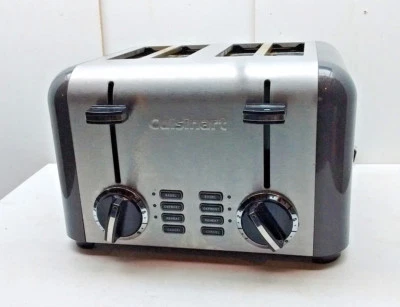 Cuisinart 4 Slice Toaster Brushed Steel Bagel Reheat Defrost Cancel CPT240TN - Image 1 of 4