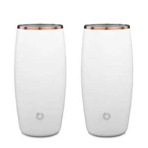 SNOWFOX Stainless Steel Beer Glass Set, Set of 2 - White - Picture 1 of 4