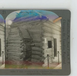 Abraham Lincoln Geburtshaus Hodgensville KY Kentucky Schlussstein Stereoansicht - Bild 1 von 3