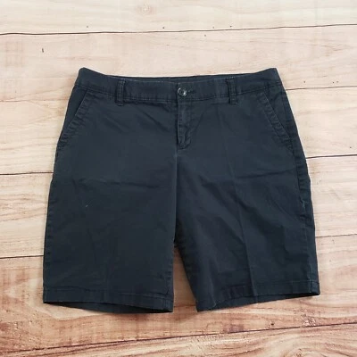 Liz Claiborne Shorts Womens 14 Petite Black Chino Bermuda Pockets Ladies 8in - Image 1 of 4