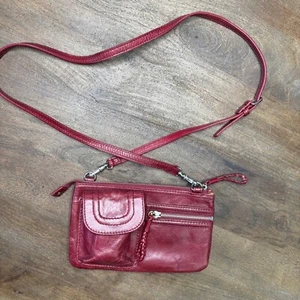 Red Leather Y2K Bag Purse 90s Small Crossbody - Picture 1 of 14