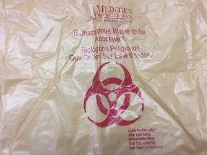 (20) Autoclavable Biohazard Waste Bags #864 ~ 44 Gallon, 38x47 Polypropylene - Picture 1 of 2