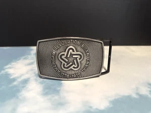 American Revolution Bicentennial 1776-1976 Brass Tone Patriotic Belt Buckle - Picture 1 of 3