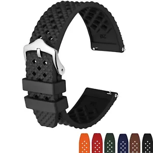 Anbeer Fluoro Rubber Watch Band 18mm 20mm 22mm Quick Release Replacement Strap - Picture 1 of 99