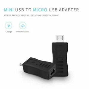 Adaptador convertidor de datos Micro USB macho a mini USB hembra - Imagen 1 de 3