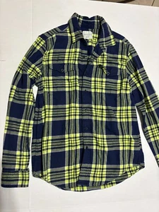 Camicia di flanella American Eagle Outfitters uomo taglia media vestibilità classica blu a quadri - Foto 1 di 3