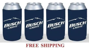 BUSCH LIGHT 4 16oz BEER CAN COOLERS KOOZIE COOLIE PINT HUGGIE POUNDER BUD NEW - Picture 1 of 1