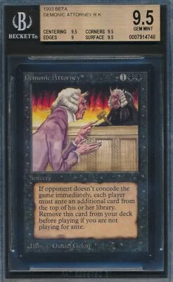 Beta Demonic Attorney BGS 9.5 Graded Magic MTG (4748) -magicgraders- - Image 1 of 3
