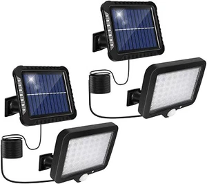 2PZ FARETTO LED DA ESTERNO CON PANNELLO SOLARE SENSORE DI MOVIMENTO CREPUSCOLARE - Foto 1 di 7