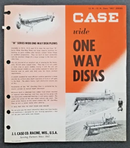 Brochure vendita rivenditore di aratri a senso unico Case Model Ws Series ampia - 1954 - Foto 1 di 3