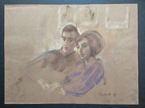 Joseph Plaskett RCA OC (1918-2014)  - Signed pastel on paper - Figure Study  - Picture 1 of 6