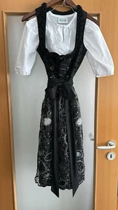 Wiesn Pailletten Dirndl von K&K Kaiserjäger Gr. 36 schwarz mit Wenger Bluse - Bild 1 von 8