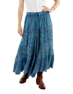 Scully Western Skirt Womens Rose Print Rayon Long Length F0_HC958 - Picture 1 of 6
