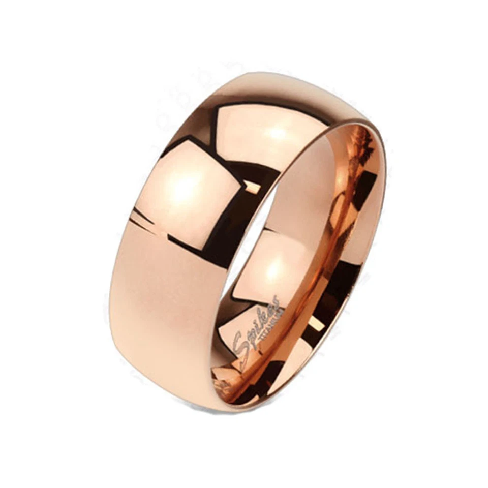 Wide Classic,  Rose or Gold IP Solid Titanium 6mm Width Band Ring R662 R663 R661 - Image 1 of 1