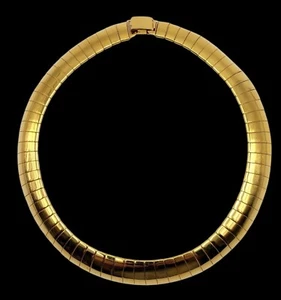 Marshal Metal Manufactory OMEGA Collar Necklace Gold Tone Flexible Design - Picture 1 of 6