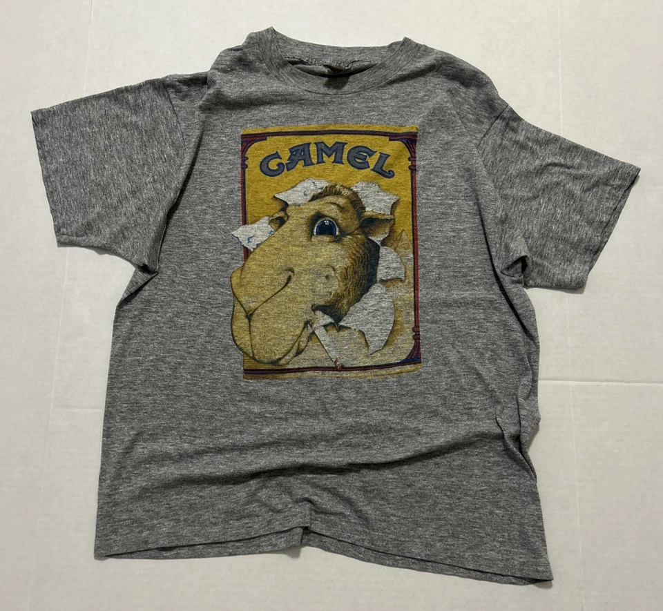 Camiseta De Colección Años 80 Gris Brezo Joe Camel Cigarettes Tri Mezcla Rayón, XL, Tenis  Foto 1 de 4