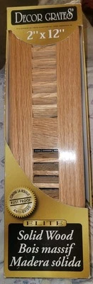 Decor Grates WL212-N Wood Louver Floor Register, Natural Oak, 2-Inch by 12-Inch - Image 1 of 4