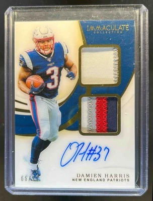 2019 Immaculate Damien Harris Signature Patches Rookie Auto #66/99 Patriots - Image 1 of 2