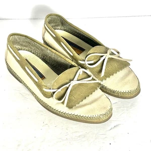 Mocasín de cuero Giorgio Brutini para hombre talla 8 verde tostado náutico informal - Imagen 1 de 10