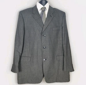 Kenneth Cole New York Jacket Blazer Sport Coat Mens Sz 48L Dk Gray 3 Button - Picture 1 of 19