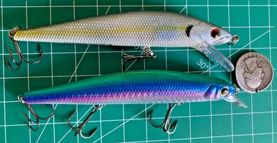 LURE LOT 2 LIVINGSTON STRIKE PRO 110 TEXTURED MINNOWS CRANKBAITS JERKBAITS RATTL - Image 1 of 4
