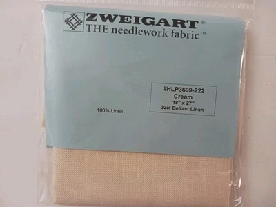 Zweigart Wichelt 100% Belfast Linen Cream Cross Stitch Fabric 18x27" 32 Ct  Germ - Image 1 of 4