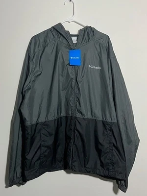 Chaqueta cortavientos Columbia gris y negra para hombre con cremallera completa talla 2XL nueva con etiquetas Foto 1 de 4