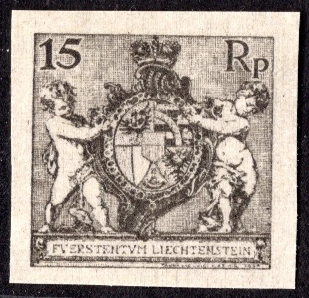 LIECHTENSTEIN 1924 MICHEL #63 MINT NEVER HINGED NO GUM AS ISSUED C.V. $320 - Image 1 of 2